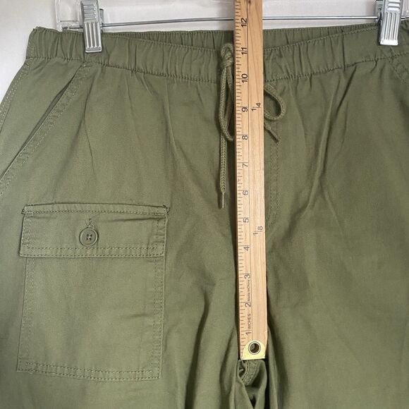 Military Cargo Jogger Pants Women M Army Green Wide Leg Elastic Waist Outdoor - Picture 8 of 11